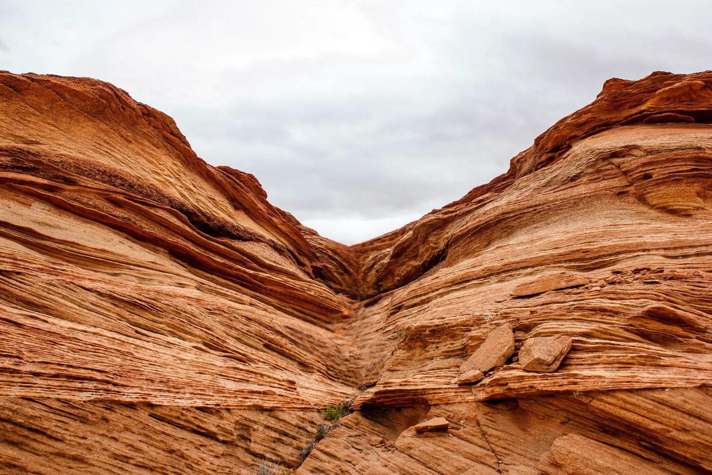 A canyon photo with a hiker, after